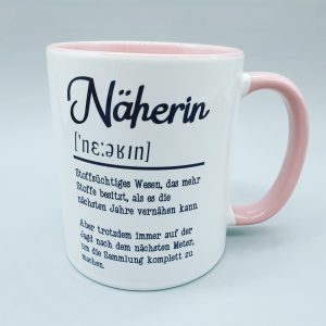 Tasse Näherin rosa