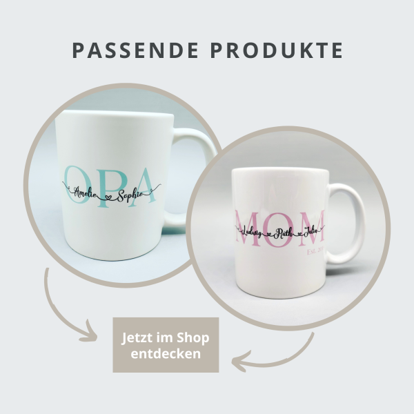 passende Tassen personalisiert für Opa und Mama