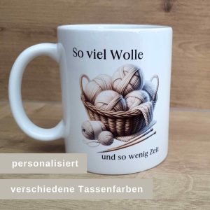 Keramiktasse Komme was Wolle