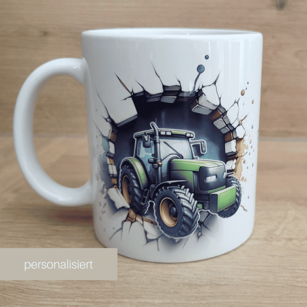 Tasse mit Traktor und Wunschname