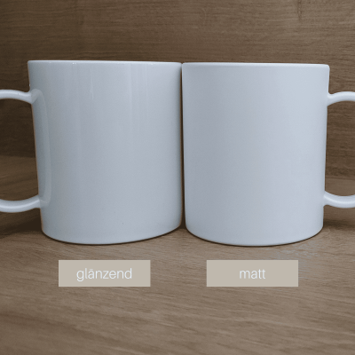 Kunststoff Tasse mit glänzender oder matter Oberfläche